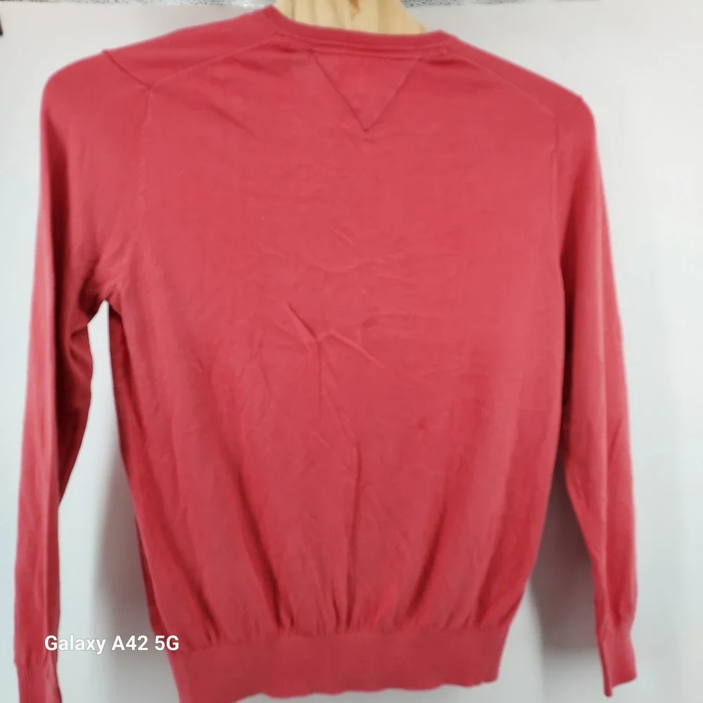 Tommy Hilfiger‎ Men's Coral V Neck Soft Cotton Blend Sweater L G